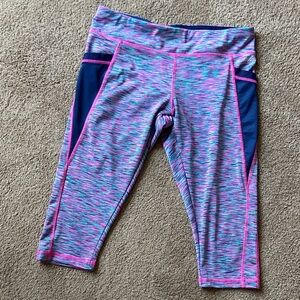 Avia Active Performance Print Capri Workout Leggings Athletic Women's Medium